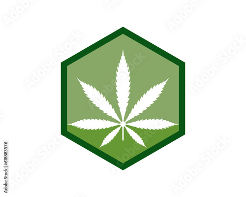 Hexagon shape with weed inside