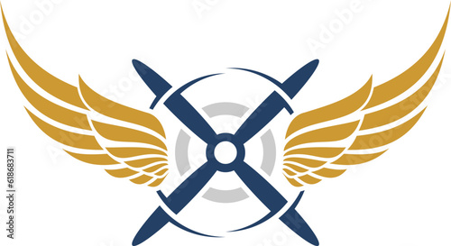 Aircraft propeller with golden wings