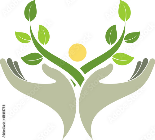 Hand care with plant and human