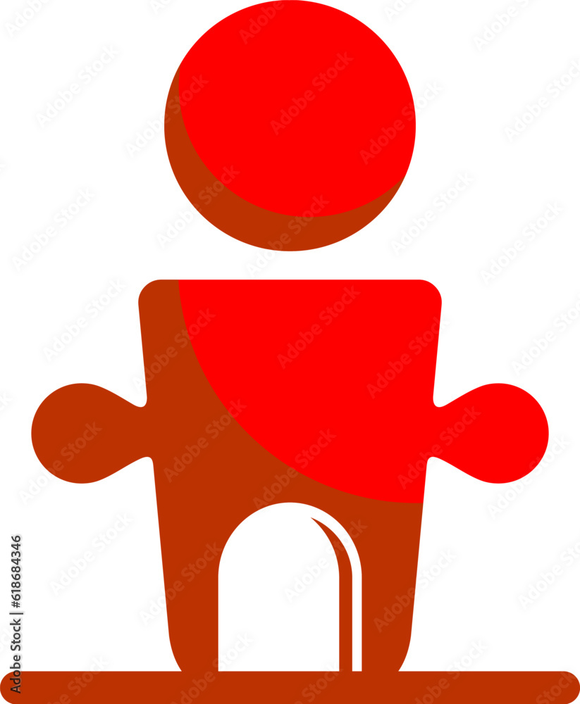 People puzzle with door inside People puzzle with door inside