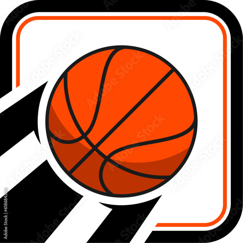 Square shape with basketball and effect inside