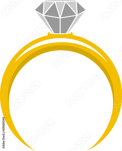 Gold ring with diamond on top