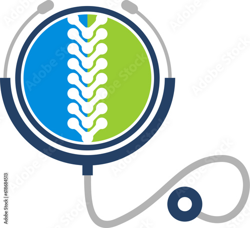 Stethoscope with circular shape and backbone inside