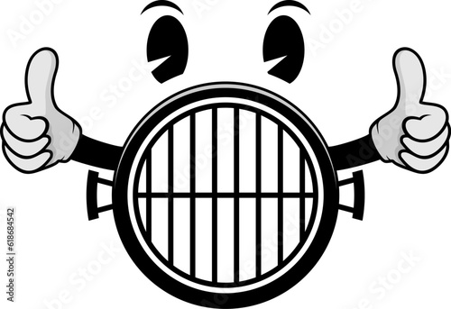 Barbeque grill with and cartoon eye