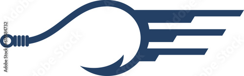 Fishing hook with abstract wing