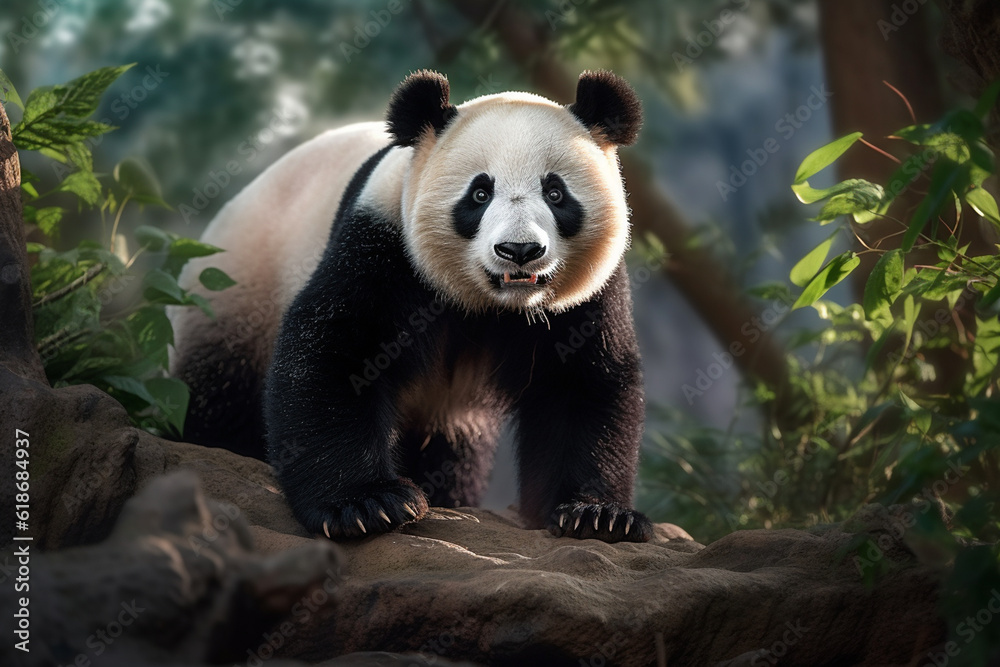 Fototapeta premium panda zoo animal AI generative