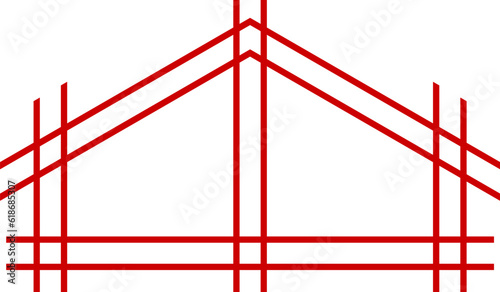 Simple house roof sketch line