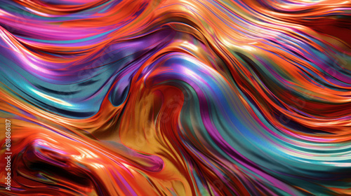 Colorful iridescent metalic foil. Abstract multicolored wallpapper. photo