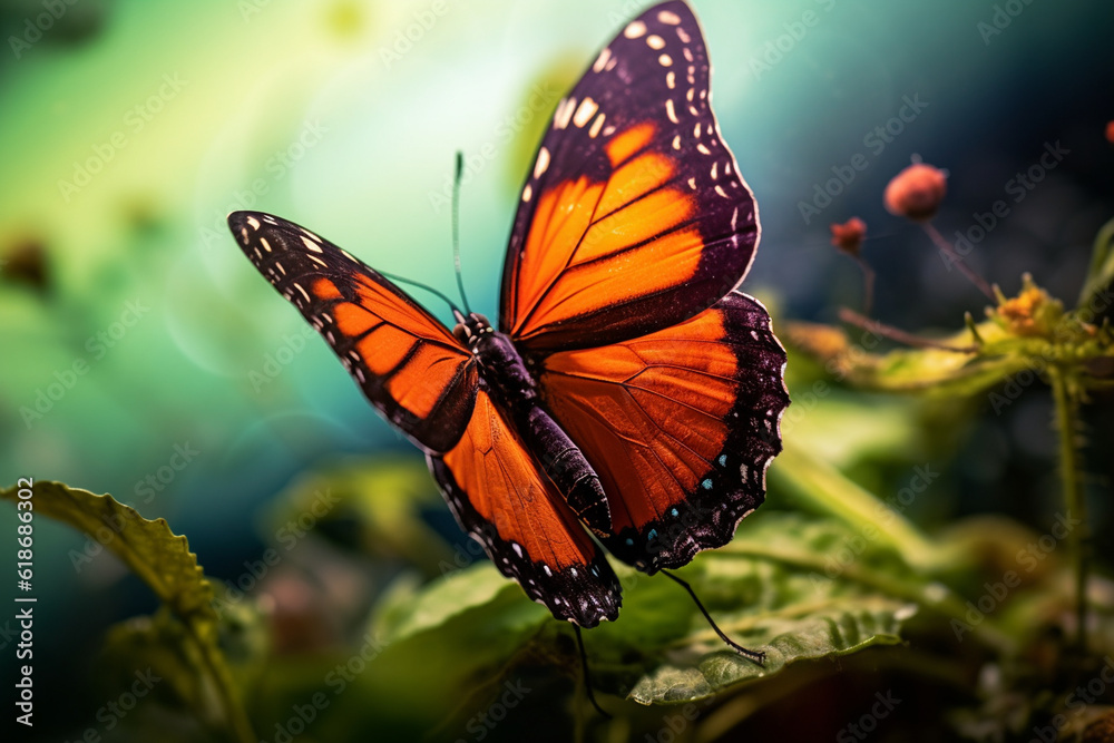 Obraz premium beautiful butterfly animal 3d rendering AI generative