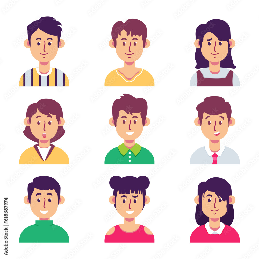 Collection of male and female avatars Collection of male and female avatars