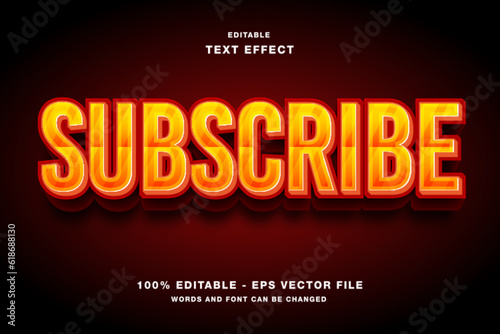 Subscribe 3d modern text style effect editable