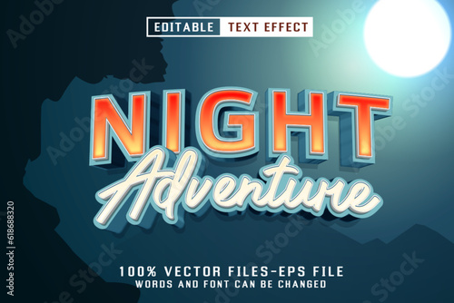 Night Adventure Editable Text Effect