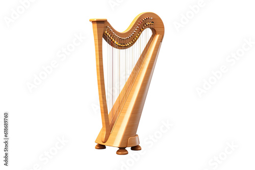 Foto harp isolated on a transparent background, generative ai