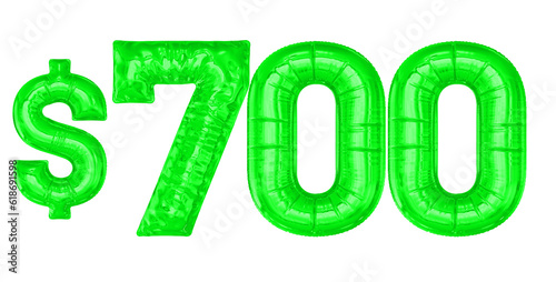 700 Dollar Green Balloons 3D