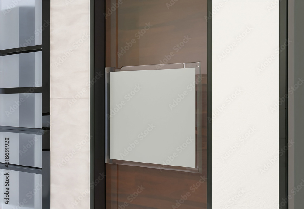 Blank glass name plate design mockup, 3d rendering Blank glass name plate design mockup, 3d rendering