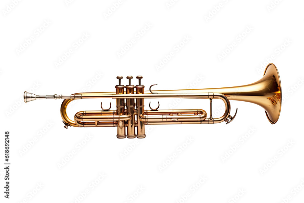 Fototapeta premium trumpet isolated on a transparent background, generative ai