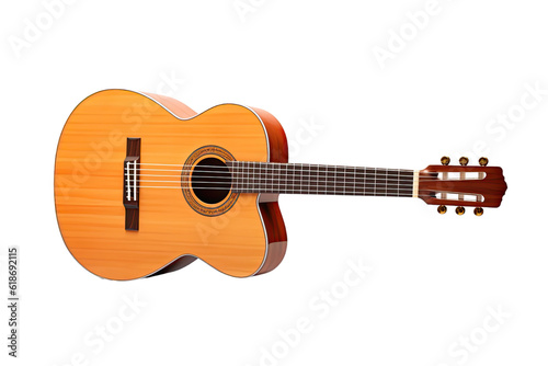 acoustic guitar isolated on a transparent background, generative ai