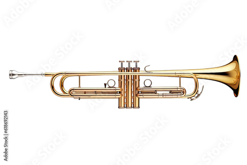 Photo trumpet isolated on a transparent background, generative ai