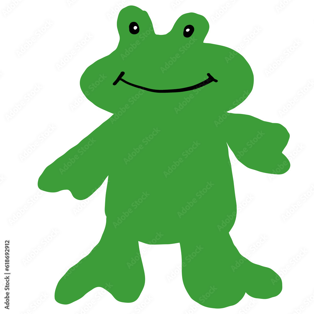 Obraz premium green frog on white