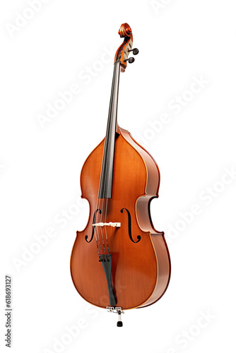 double bass isolated on a transparent background, generative ai