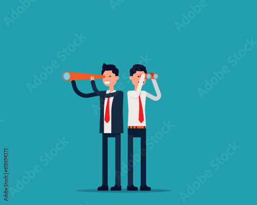 Business team searching investment. Vector illustration investor concept