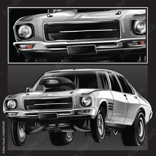 gray drag race illustration isolated in black background for poster, t-shirt, graphic design, business element, and card