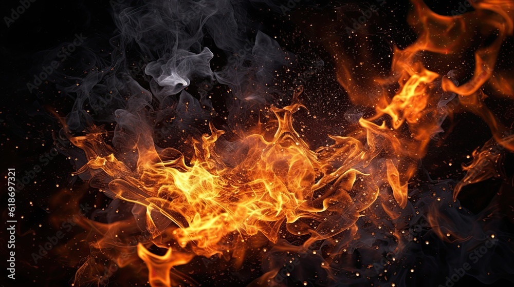 Fire background, HD fire wallpaper generated ai