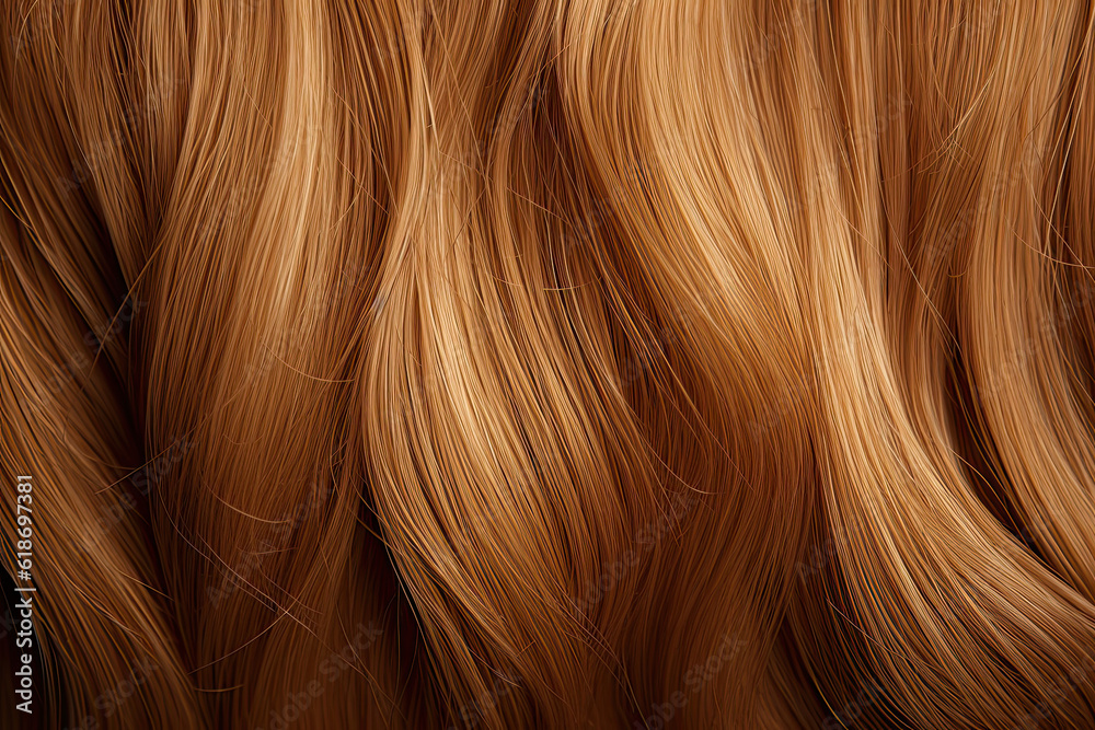 Fototapeta premium Hair texture close up hairs background vector blonde brown macro, generated ai