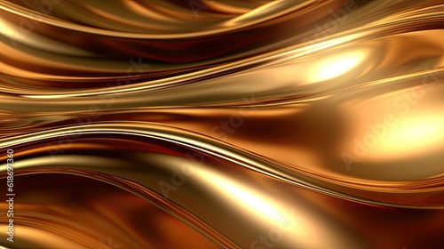 Gold abstract waves background  wallpaper  ornament generated ai