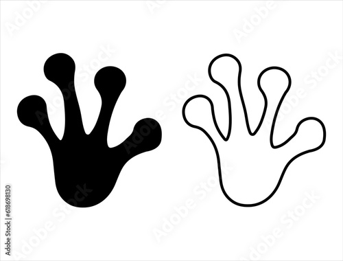 Set of Frog Feet Silhouette