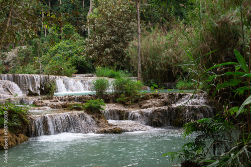 Kuang Si Waterfalls  Luang Phrabang  Laos.     