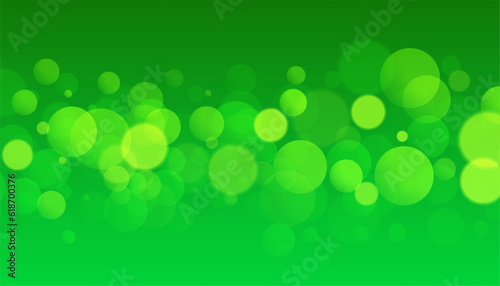 abstract blurred pattern green banner with bokeh effect