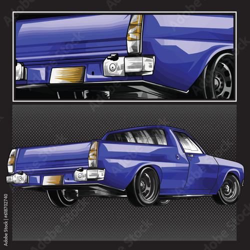 blue drag race illustration isolated in black background for poster, t-shirt, graphic design, business element, and card