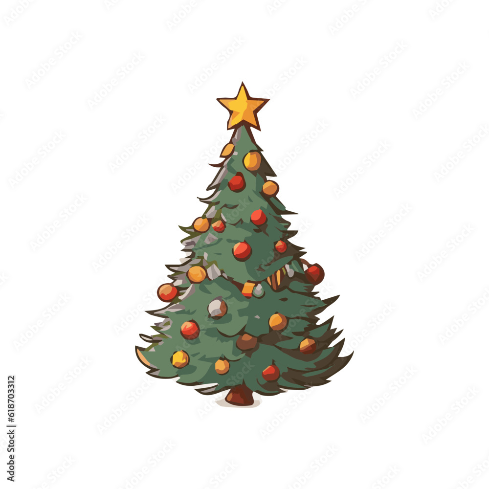 Cartoon Christmas eve elements isolated on white background vector illustration