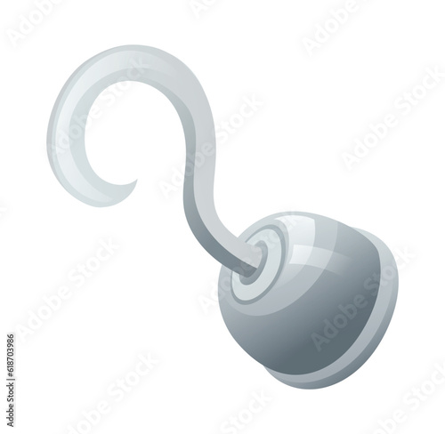Pirate hook arm vector illustration isolated on white background
