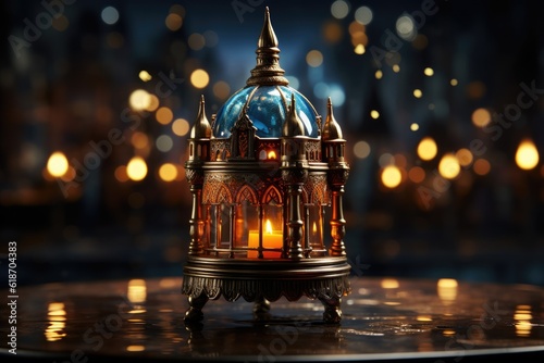 Black Ornamental Moroccan Arabic Lantern