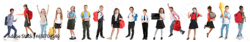 Set of many schoolchildren ...