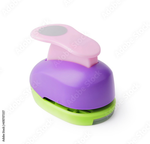 Circle shape hole punch on white background