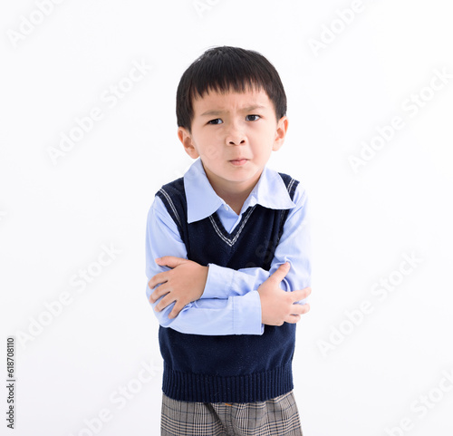 upset and disgusted asian kid