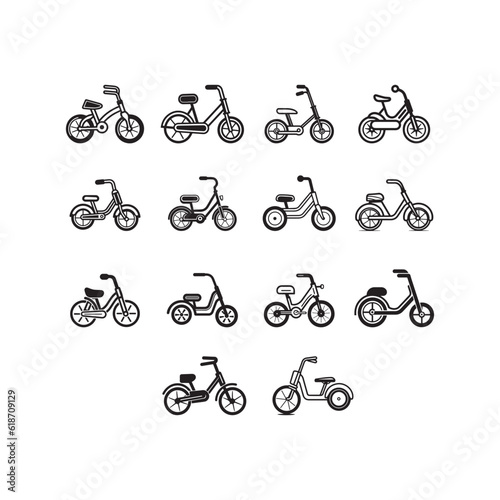 set of bicycles vector design