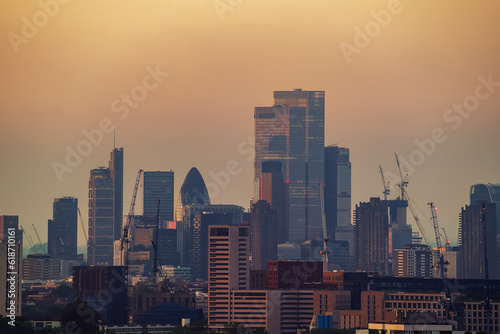Amazing London city cityscapei n morning golden hour. This photo was taken from Parliement hill which is the highest point of the United Kingdom s Capital city.