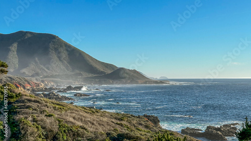 Big Sur view of the coast of the sea, California Ocean Coastline Beautiful Nature Scenery Landscape Summer Vacation Road Trip Real Photo photo