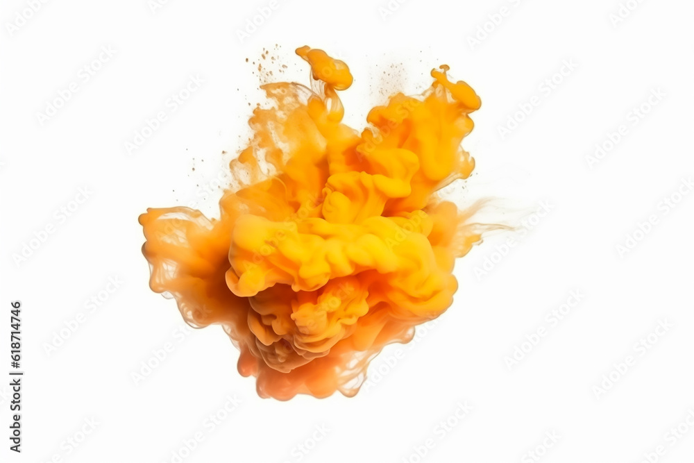 Colorful aqua yellow ink flowing in abstract motion on a white background. Colorful aqua yellow ink flowing in abstract motion on a white background.