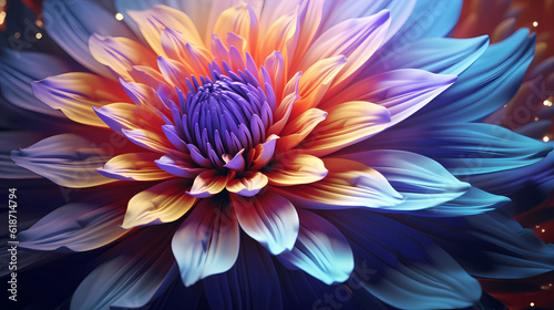 Beautiful and dazzling particle flower illustration 