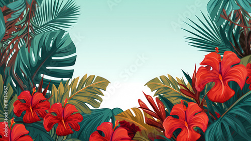 Beautiful minimalist tropical plant leaves background image 