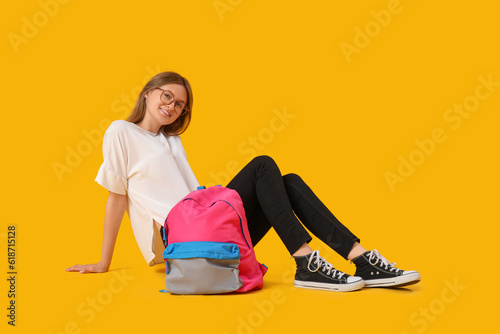 Female student with backpac...