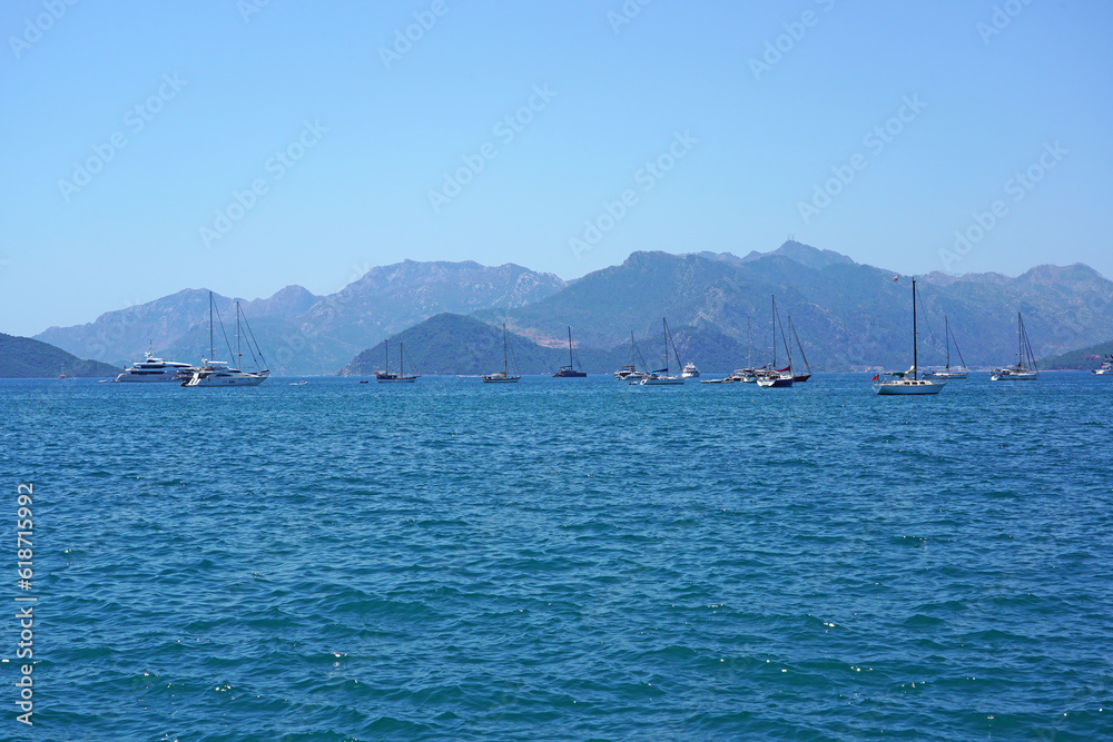 Marmaris town view in Muğla Türkiye Marmaris town view in Muğla Türkiye