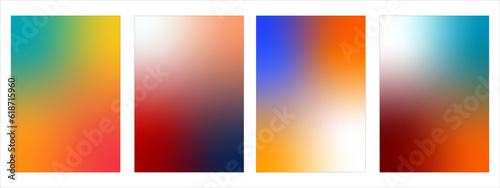 Set of abstract gradient background retro theme. Blurred vintage soft colorful texture © mailvelous