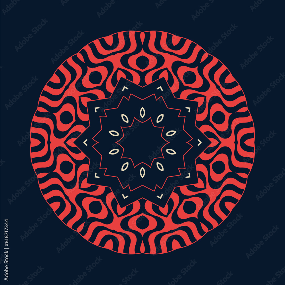 Obraz premium Symmetrical composition of geometric shapes. Abstract element for design. Vector illustration in a flat style.