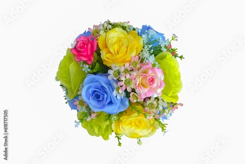 Artificial Flowers isolated on white background